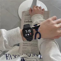Children's watch, small square astronaut LED electronic watch, student party high-value simple and fashionable button watch 2