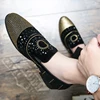 Brand Noble Black Rhinestone Men Dress Shoes Velvet Crystal Luxury Moccasins Mens Loafers Office Business Party Man casual Shoes 1