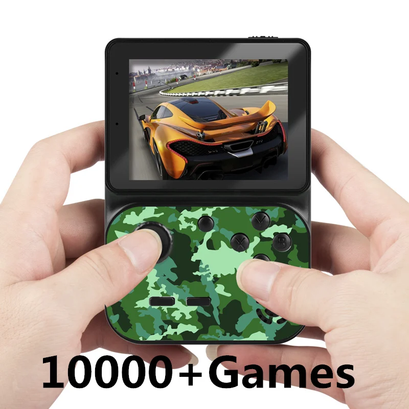 Retro Built In 10000+Games Mini Handheld Game Console Rechargeable 3inch HD Screen Kids TV Video Game Player For 5 Platforms 