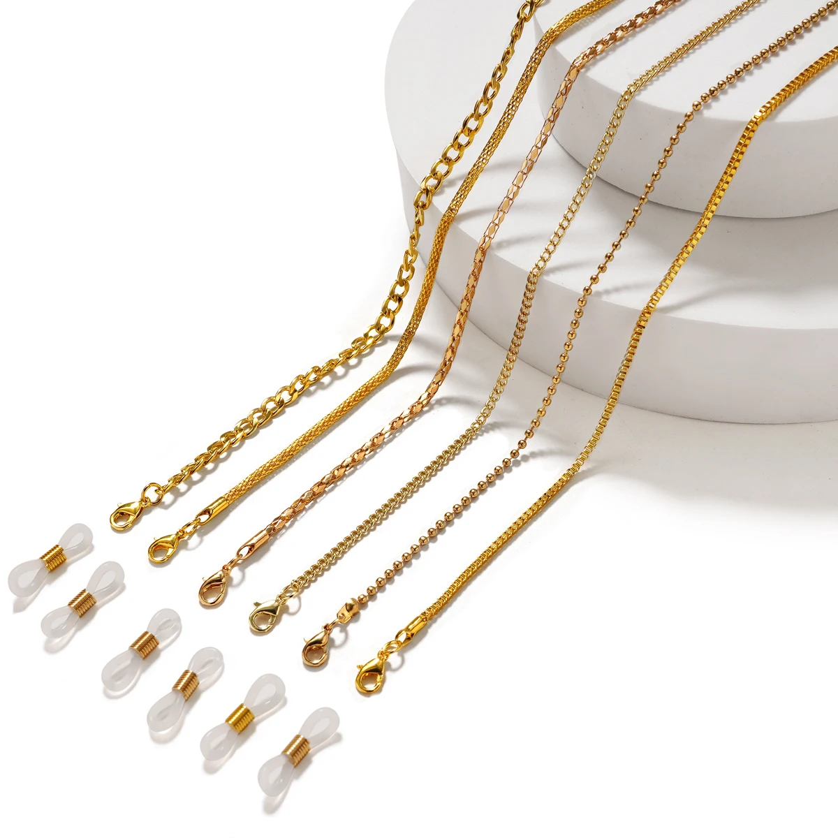 Women Fashion Pearls Sunglasses Chains Gold Eyeglasses Chains Sunglasses Holder Necklace Eyewear Retainer Accessories - 2