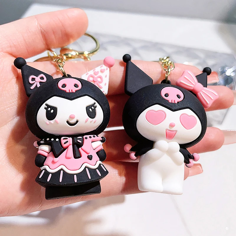 

Брелок для ключей в виде фигурок аниме, персонажей м/ф «Kuromi My Melody», фигурка из ПВХ, подарок на день рождения