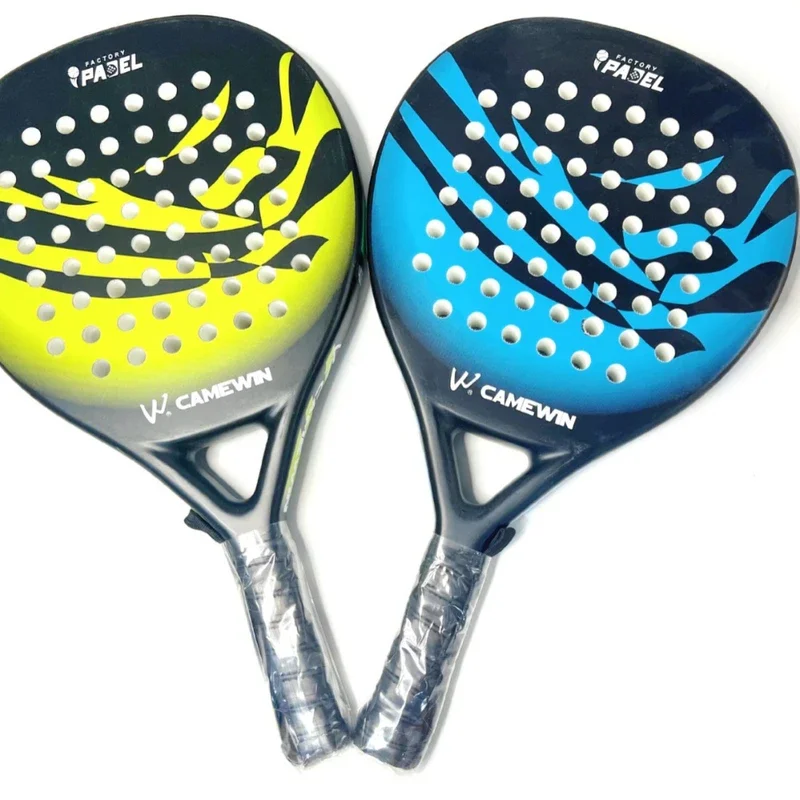 Pro-Level Padel Racket-3K Carbon Fiber & EVA High-Bounce Core w/Tec Rubber Grip, Tournament-Ready Round Shape Includes Cover