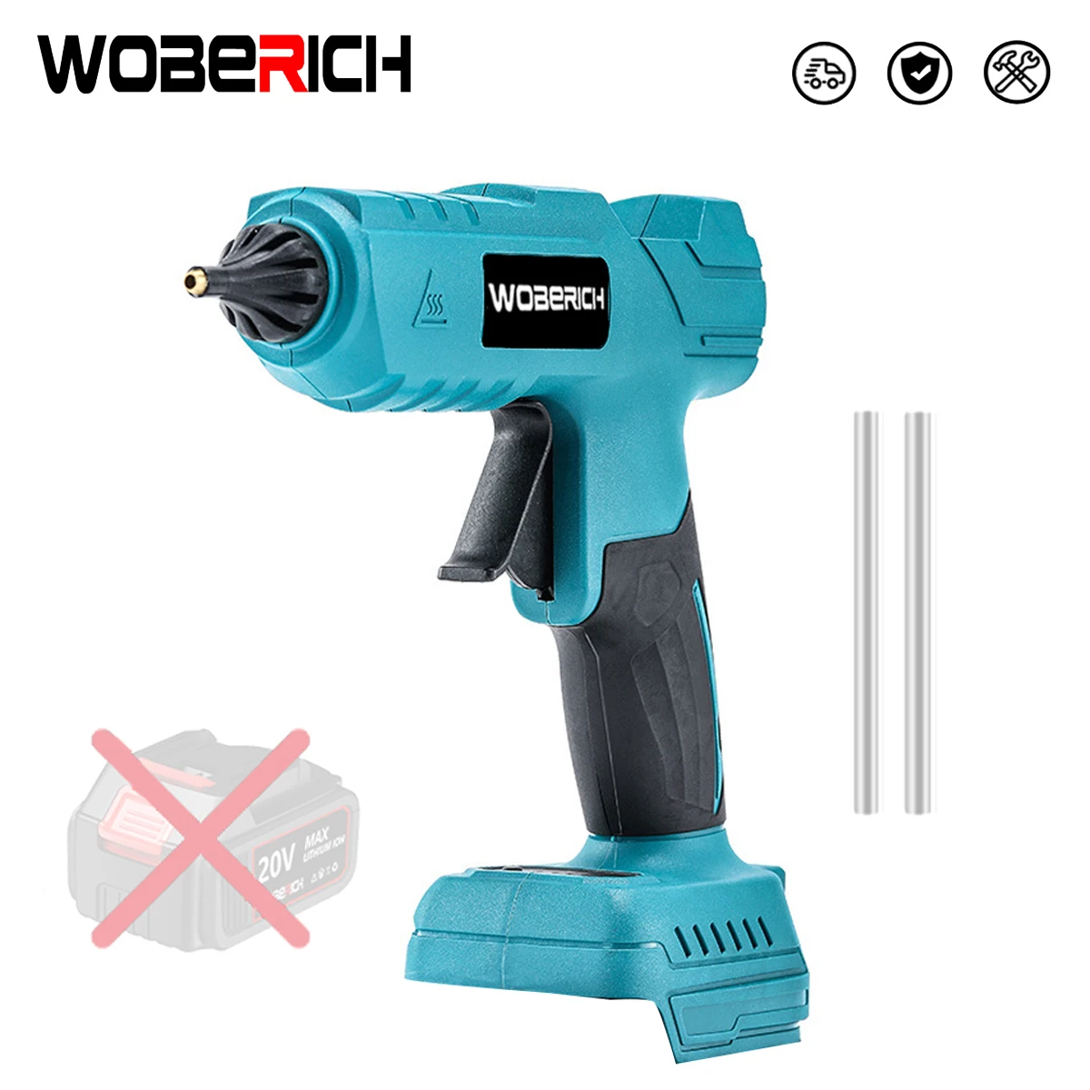 WOBERICH Cordless Hot Glue Gun Industrial Mini Glue Guns Thermo Electric Repair Tool Hot Melt Welding Air Gun No Battery For Makita 18V, cordless hot glue gun industrial mini glue guns thermo electric repair tool hot melt welding air gun no battery for Makita 18V