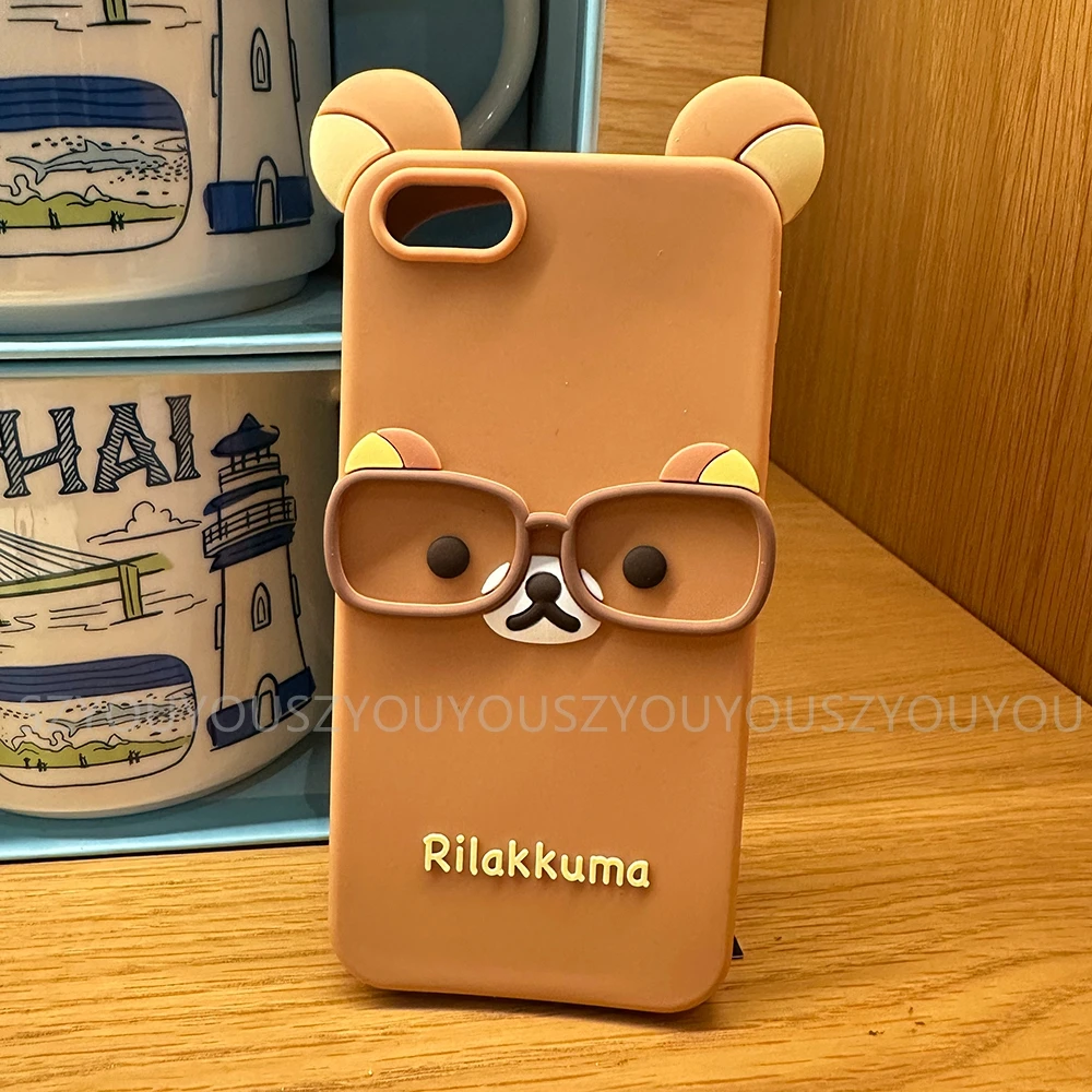 For IPhone 17 Pro 4 4S 5 5S 6 16 Pro Max 15 14 Plus 13 12 11 7 8 SE Rilakkuma Bear Chocolate Cartoon Soft Silicon Phone Case_voghion.com