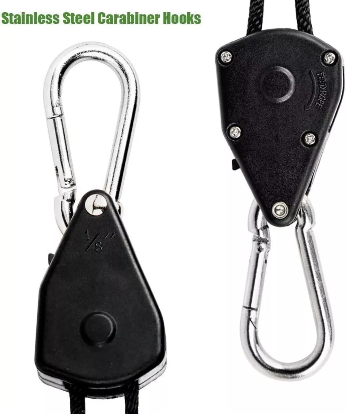 8 Inch Adjustable Lanyard Hanging for Tent Fan Grow Plant Lamp Pulley Ropes Pulley Lifting Hookley Hook 1 pcs
