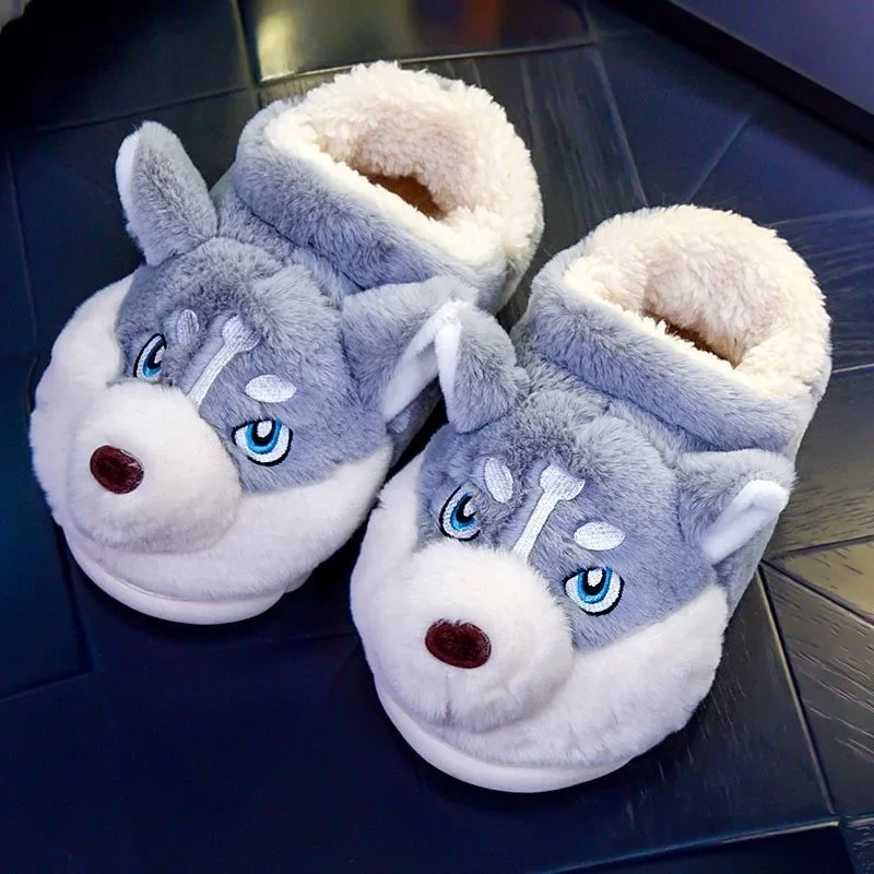 Men's Cotton Slippers Autumn and Winter Indoor Home Thick-soled Bag Heel Cute Erha Outer Wear Plush Warm Cotton Slippers for Men
