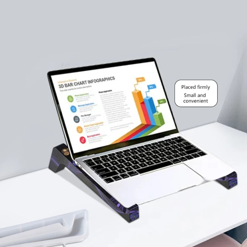 

Y4QE Laptop Stand Epoxy Resin Mold DIY Craft Notebook Computer Bracket Silicone Mould