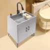 Stainless Steel Kitchen Sink with Cabinet and Faucet Portable Laundry Sink for Laundry & Utility Room Multi-functional Kitchen 1
