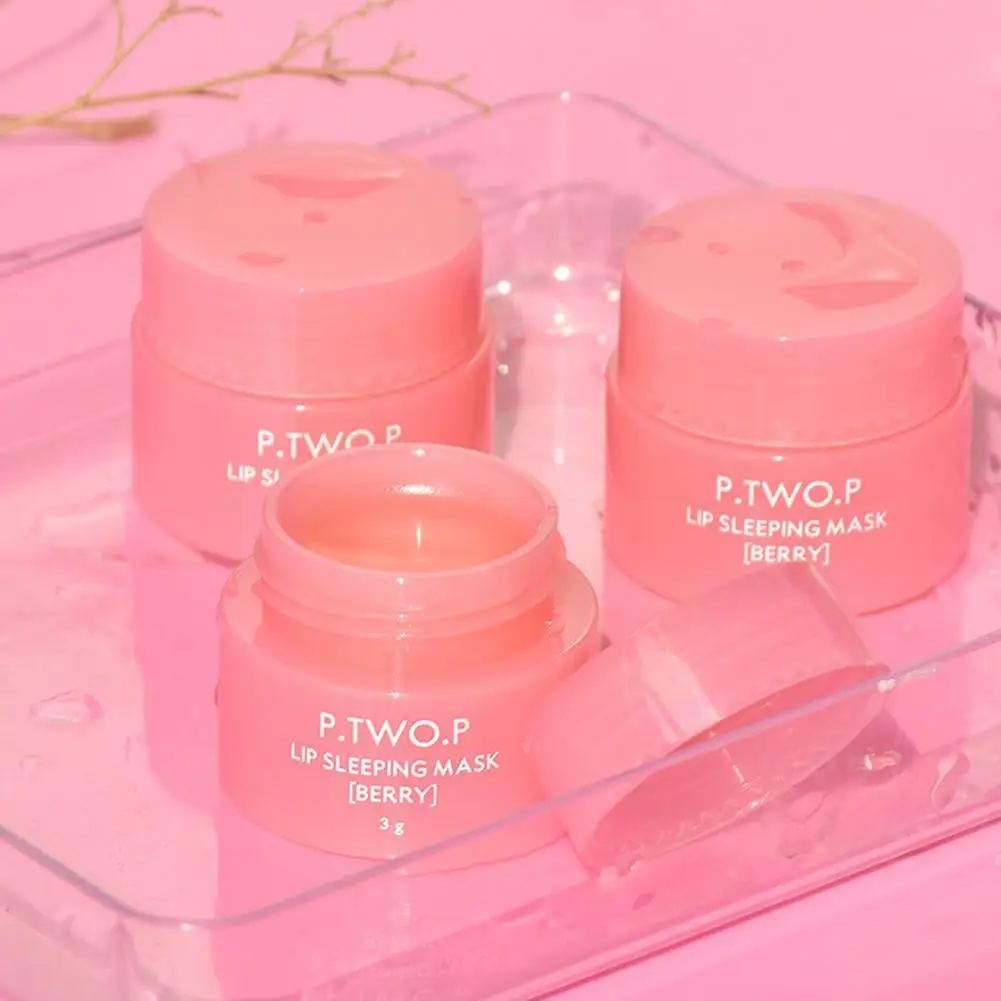 3g South Korea Lip Sleep Mask Night Sleep Maintenance Care Strawberry Bleach Moisturizing Nourishing Lip Lip Cream Gloss H4S8