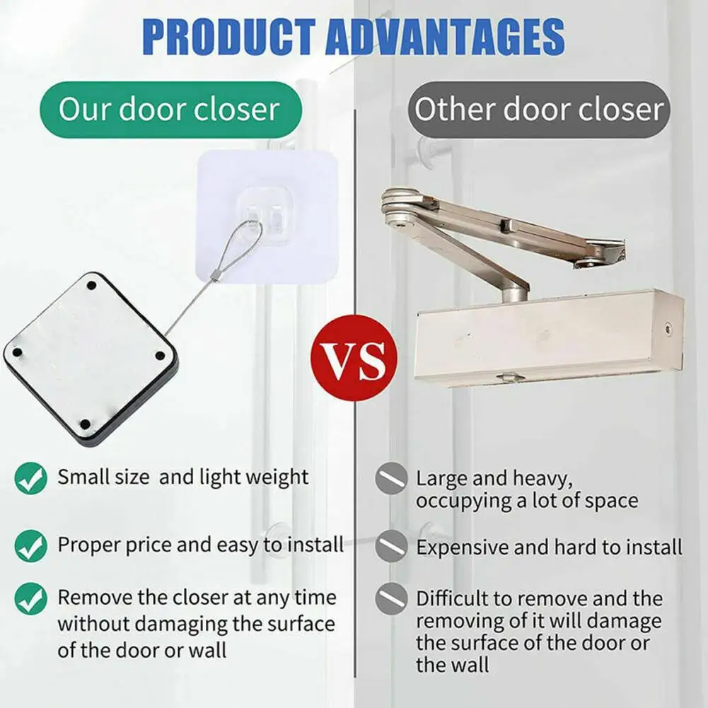 Automatic Door Closer Silent and Safe Closing Automatic Telescopic Sliding Door Closer Hydraulic Wear Resistant door closer