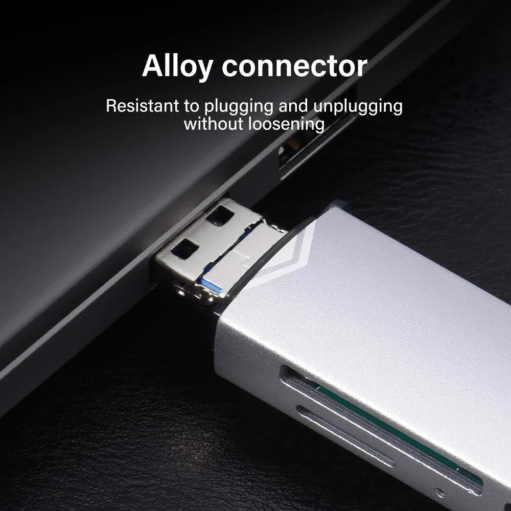 TYPE-C USB 3.0 미니 메모리 카드, 다기능 카드 리더기, 외부 스토리지, 메모리 스틱 카드 리더기, 블랙 스트레치, 6-in-1