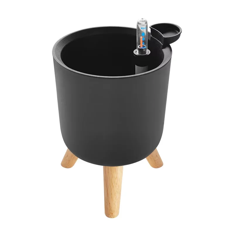 Modern Decorative Self-Watering White Planter with Water Level Indicator