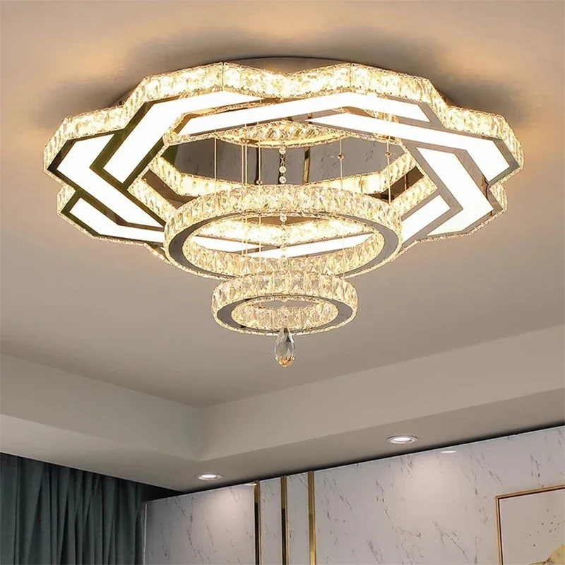 New Luxury Crystal Chandelier Modern Living Room Chandelier Dining Room Bedroom Ceiling Light Home Decoration Lighting Fixtures