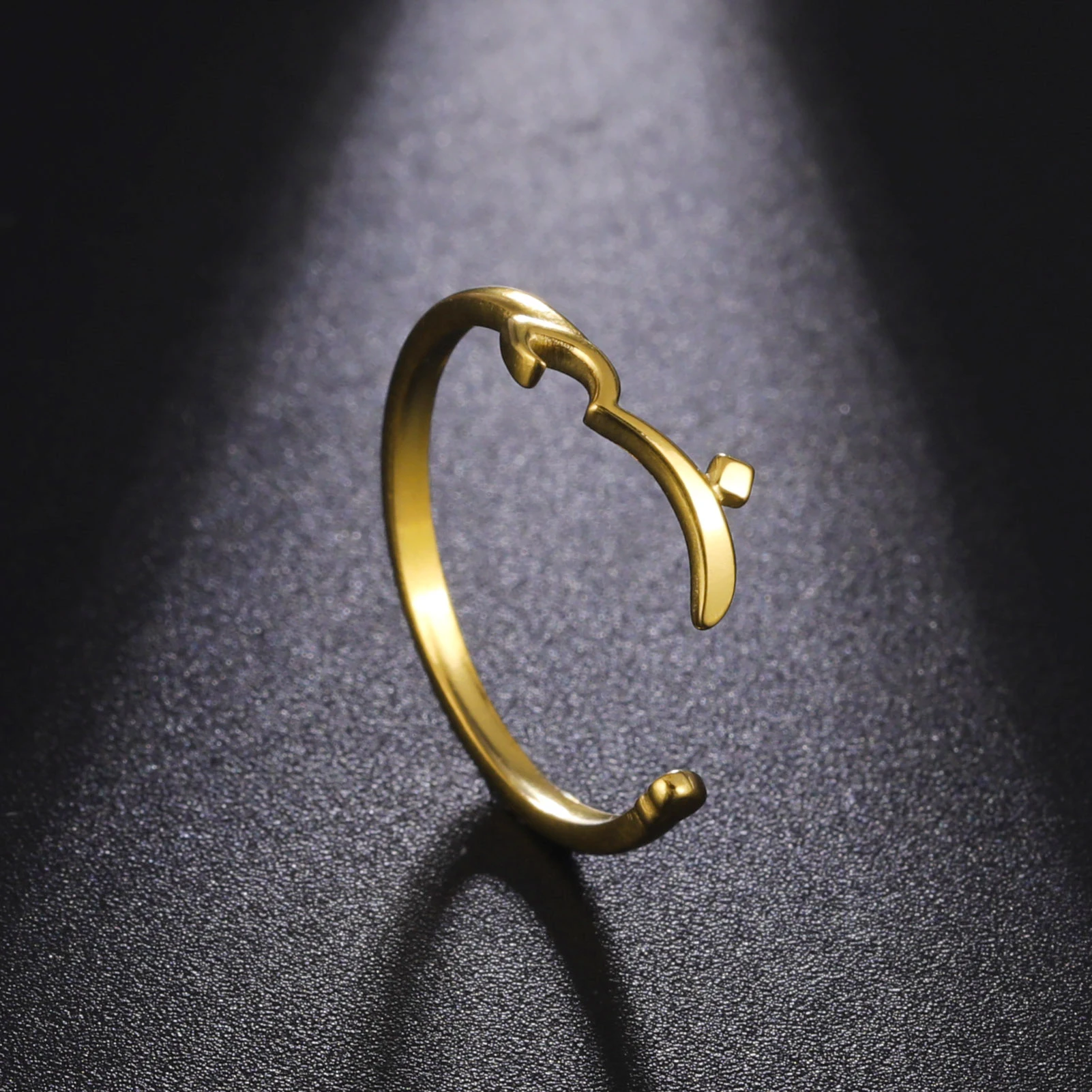 Cazador Arabische Buchstaben-Liebesringe für Frauen, 2026, Edelstahl, Schmuck, verstellbare Ringe, Hochzeit, Geburtstag, Muttertag, Tag, Geschenk – Detail 7