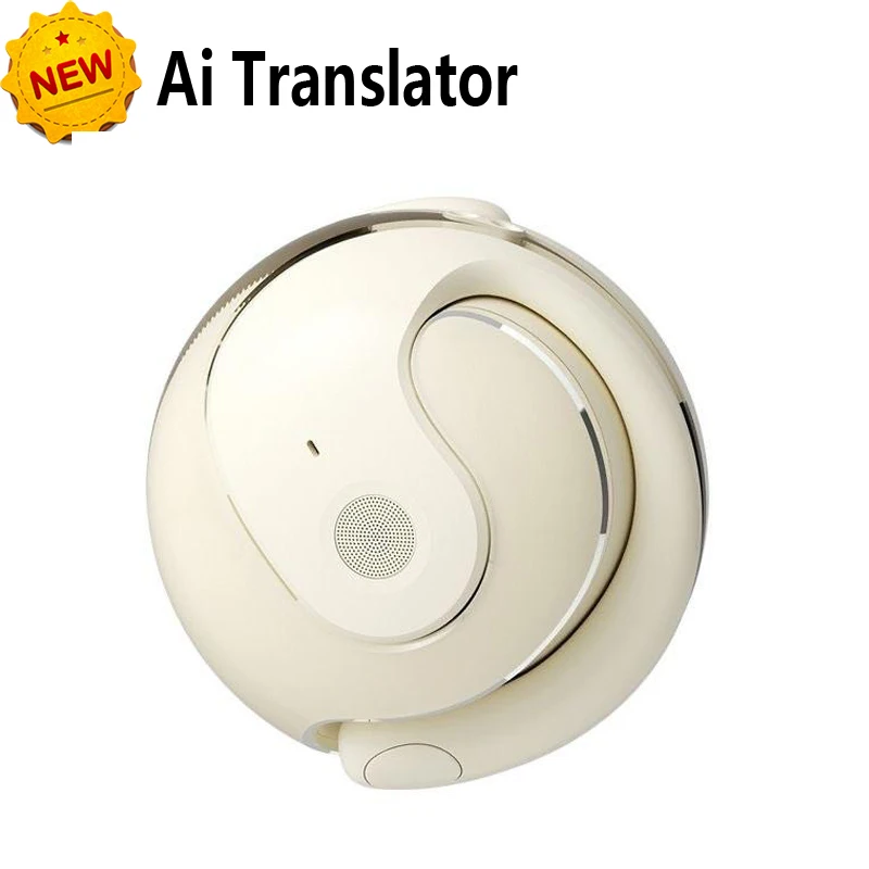 Small coconut ball lanyard ear-hook wireless Bluetooth translation headset multi-color touch real-time voice translation device translator earbuds translator earphones voice translator language translator translation headset