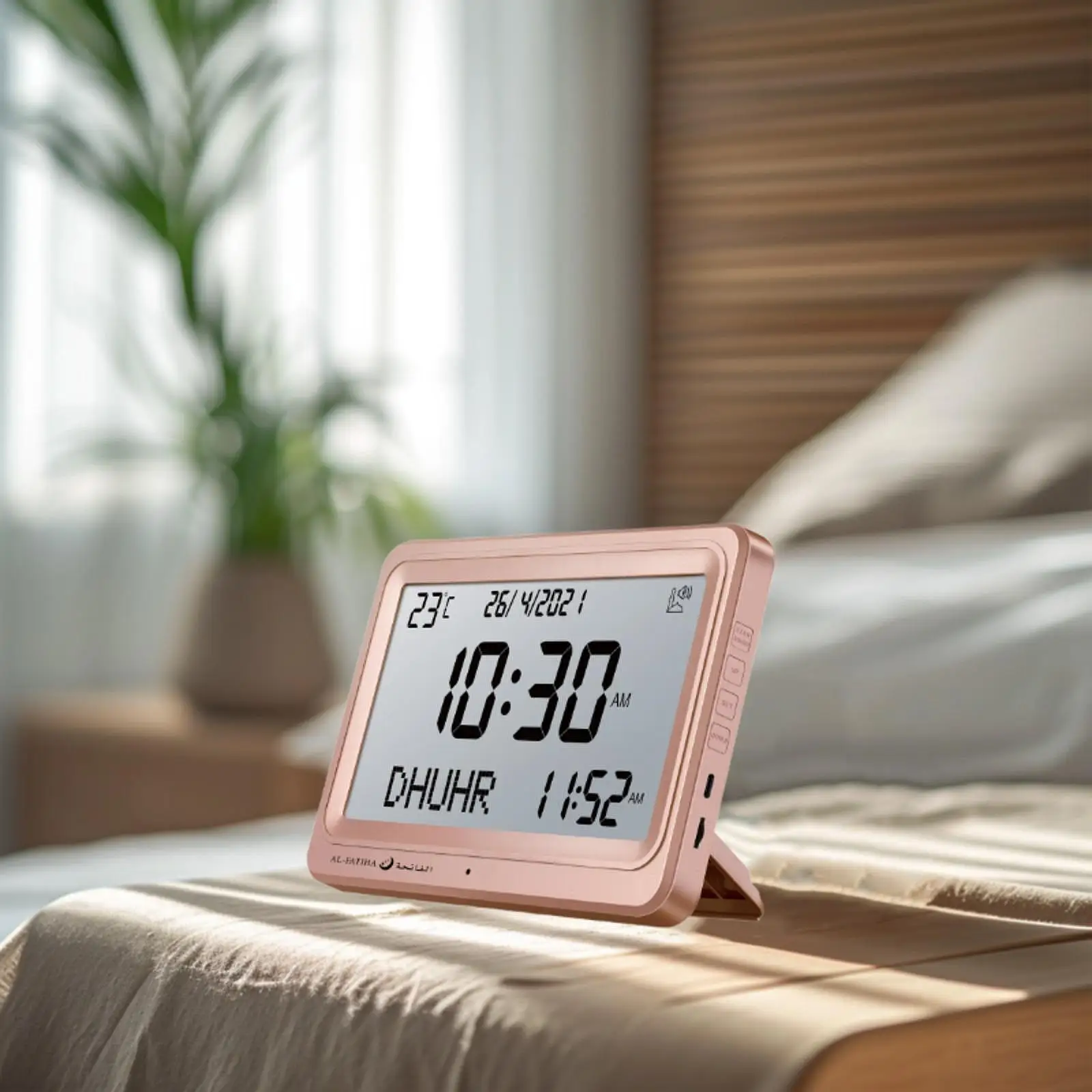 Azan Alarm Clock Islamic Temperature Decoration Muslim Prayer Clock Table Clock for Home Desk Party Living Room Father's Day