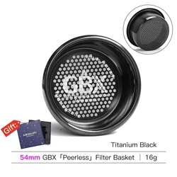 Precision Coffee Filter Basket with Puck Screen for Espresso Machines and Barista Accessories (54mm GBX 16g BK)