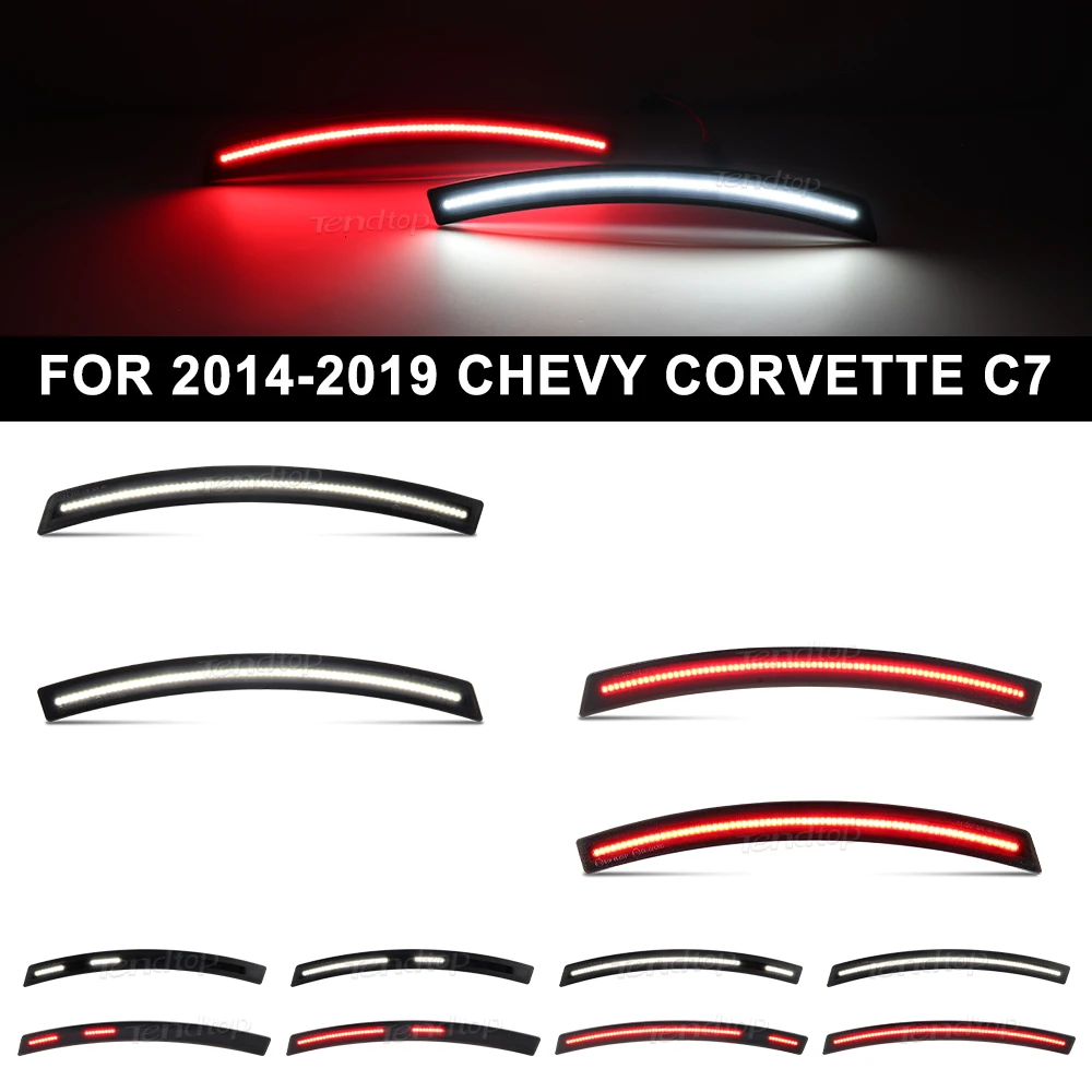 Chevrolet Corvette C7 2014-2019 펜더 플레어 램프 앰버 레드 자동..