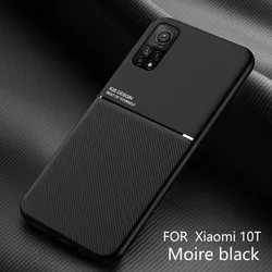 Luxury Magnetic Leather Car Holder Phone Case - Premium Protective Cover for Mi 10T (Black)