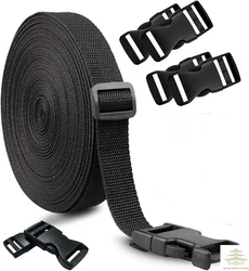 Durable Nylon Webbing Strap Kit with Buckles and Slide for Custom Luggage and Backpack Projects (Wide 2.5cm)