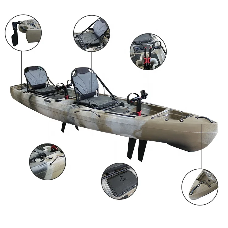 2 Person Kayak New Design 14FT 3 Section Detachable Solo Tandem Modular Pedal  Kayak Fishing Pedal Kayak - AliExpress