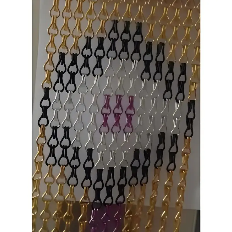 Double Hooks Colorfast Aluminum Chain Screen Curtain for Door or Window