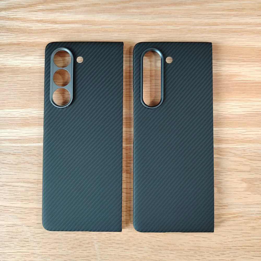 

HKAB black case for Samsung Z Fold 5 metal small hole Kevlar Aramid Carbon Fiber ightweight Anti-Scratch Non-Slip