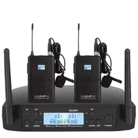 GLXD4 Professional Wireless Microphone Dual Channel Lavalier Headset mic for Church Speech Teaching Stage Performance 640~690Mhz