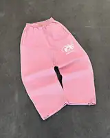 Pantalon de jogging Y2k pour hommes, Streetwear brodé rose, Long, vêtements Cargo, pantalon de Police décontracté, américain Harajuku 1