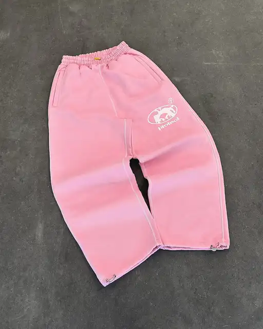 Pantalon de jogging Y2k pour hommes, Streetwear brodé rose, Long, vêtements Cargo, pantalon de Police décontracté, américain Harajuku 1