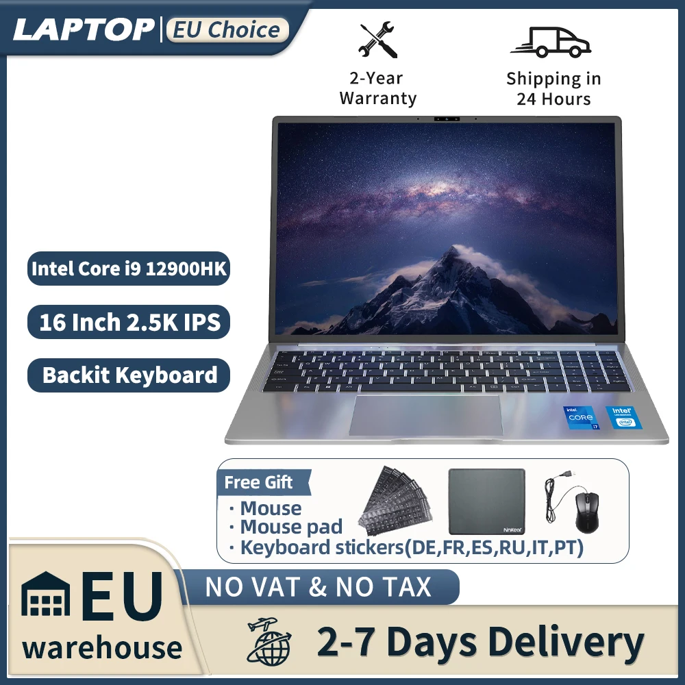 Laptop 16 inch 2.5K 120Hz Intel Core i9-12900HK WiFi 6 32GB RAM 1TB SSD Laptop Windows 11 pro Notebook Office Computer 1