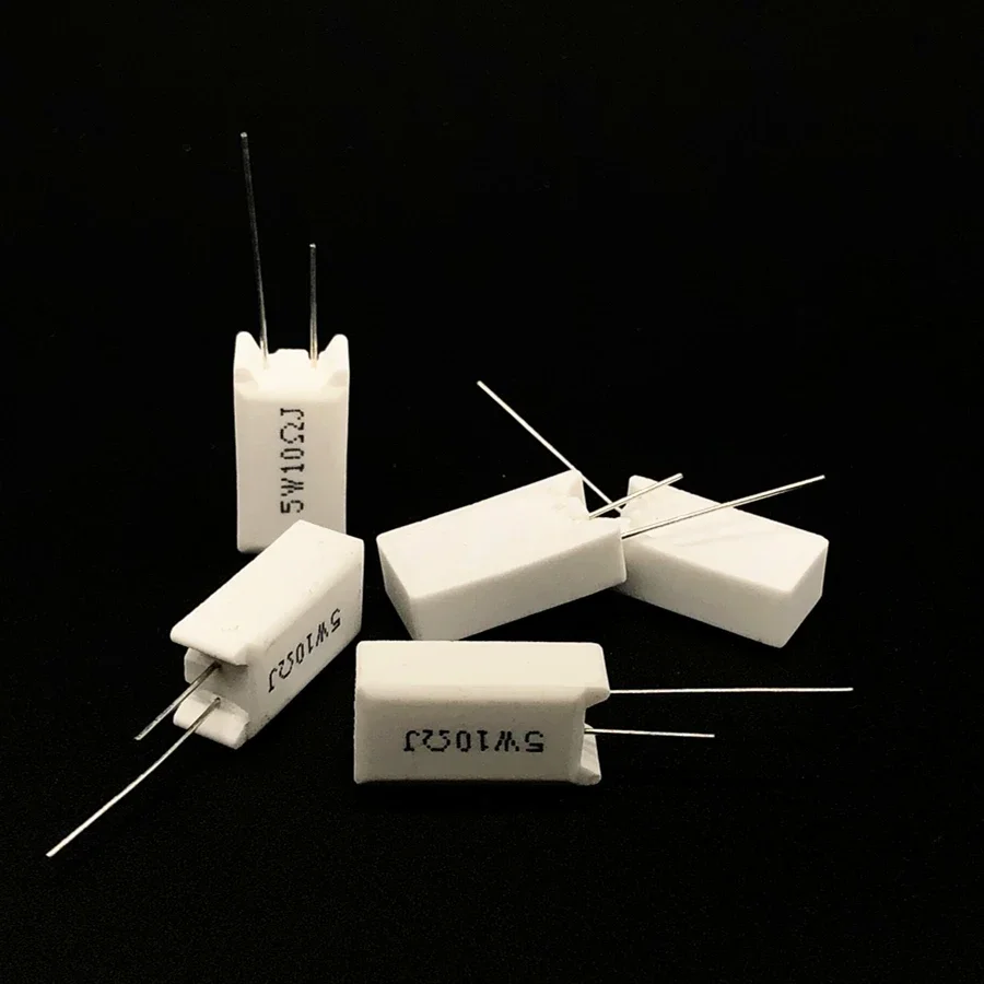Cement Resistor 5 Pcs 5W Vertical 0.05-100K ohm 5% 0.1R-150R Ceramic