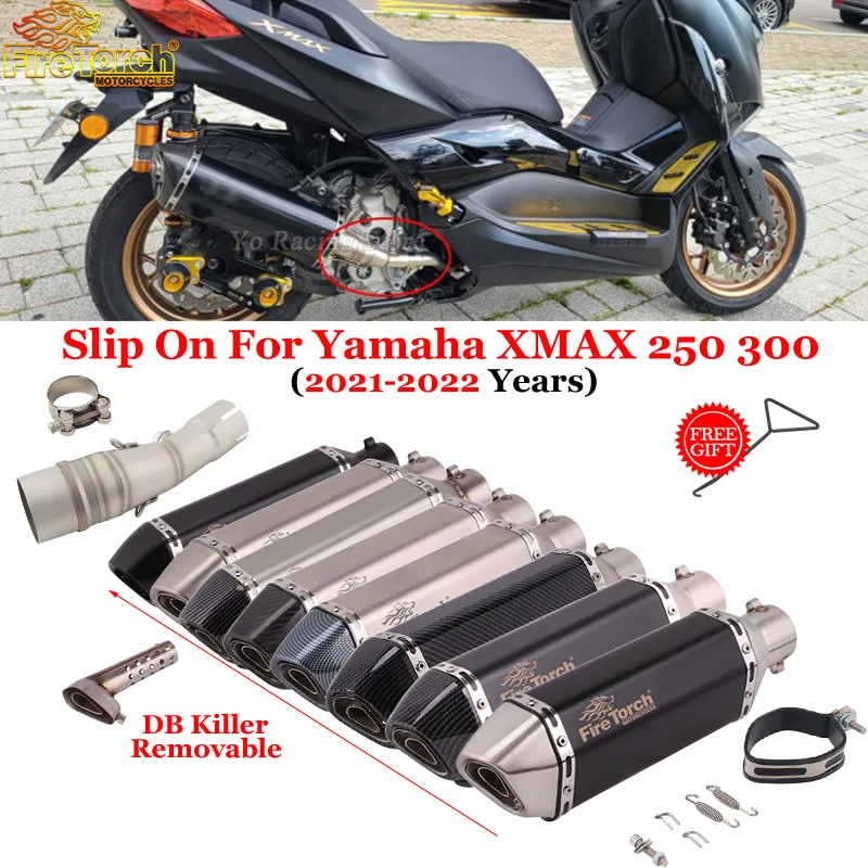 Per Yamaha X Max Xmax 250 300 Xmax250 Xmax300 2021 - 2022 Scarico Moto Fuga Tubo Mid Link Collegare 51Mm Sistemi Di Marmitta