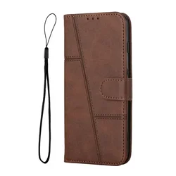 Leather Flip Wallet Phone Case with Magnetic Closure and Stand Feature for Poco F8 Ultra 5G (Brown)