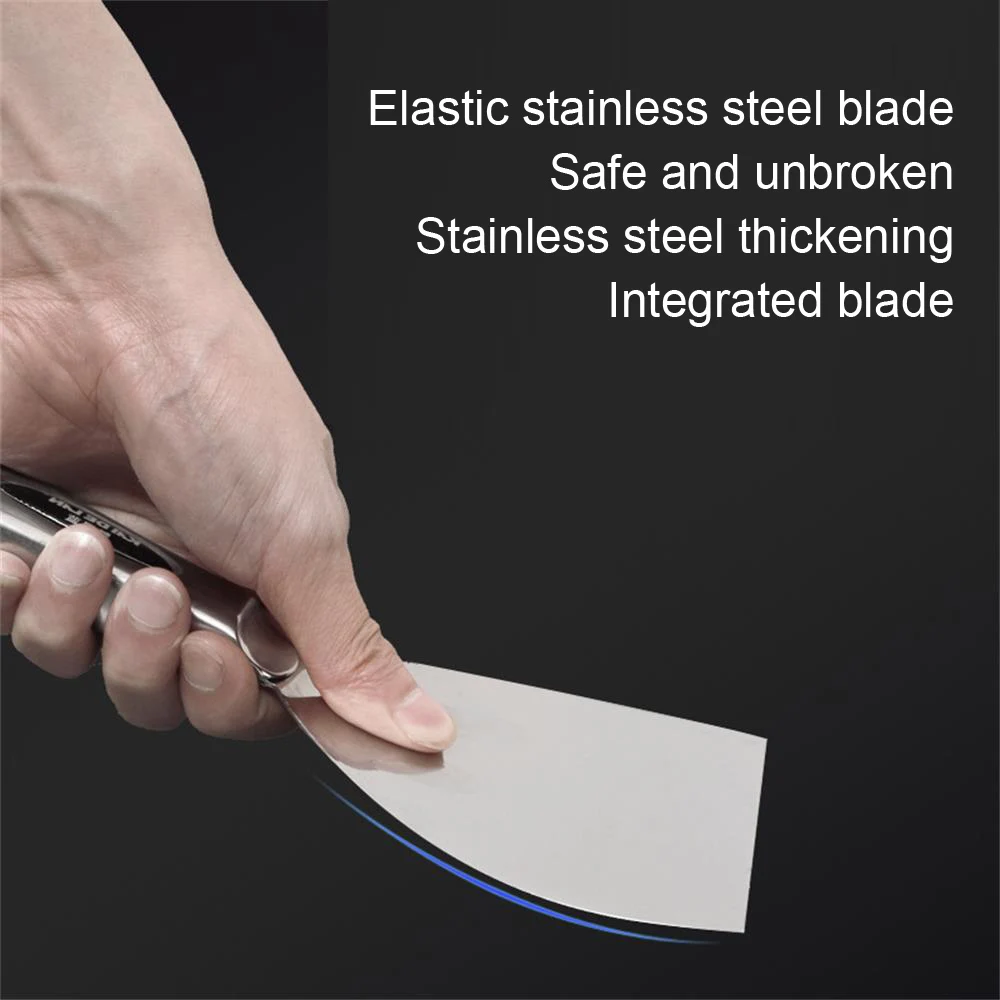 Stainless Steel Integrated Putty Knife Drywall Skimming Blade Smoothing Painting Finishing Filling Spatula Plastering Tools