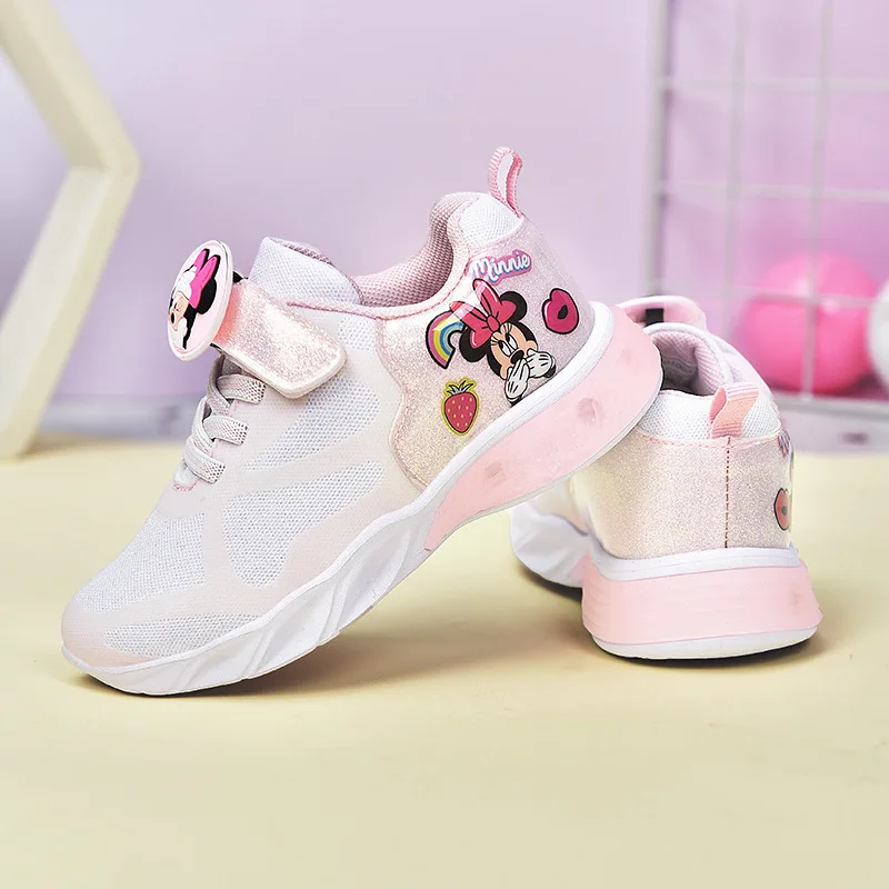 

Disney girls spring new sports shoes mickey mouse Children led flash casual shoes frozen elsa sneakers