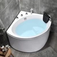 Japanese-style sitting bathtub small corner household triangle fan-shaped acrylic Jacuzzi 1 meter 1