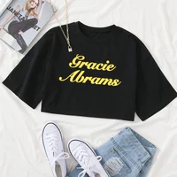 Gracie Abrams Girls O-Neck Casual Women Crop Shirts 1