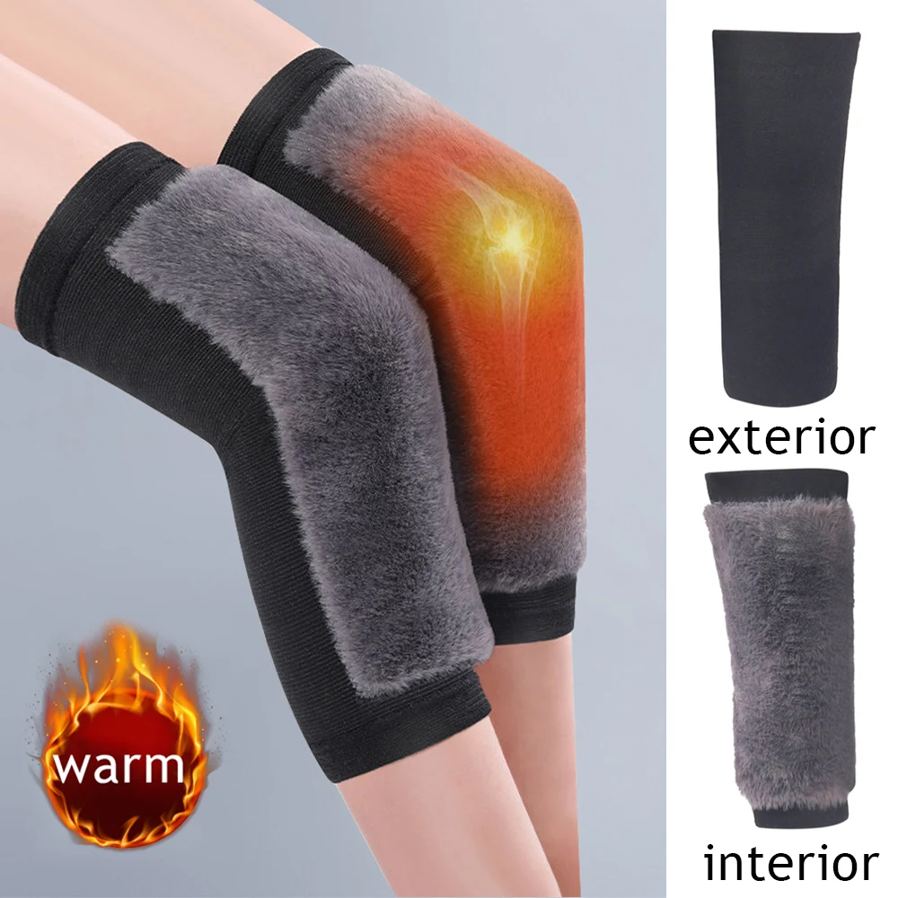 

Thick Warm Wool Kneepad Leg Guard Cashmere Knee Protector Windproof Coldproof Leg Warmers for Women Men KneeCap Leg Sleeves