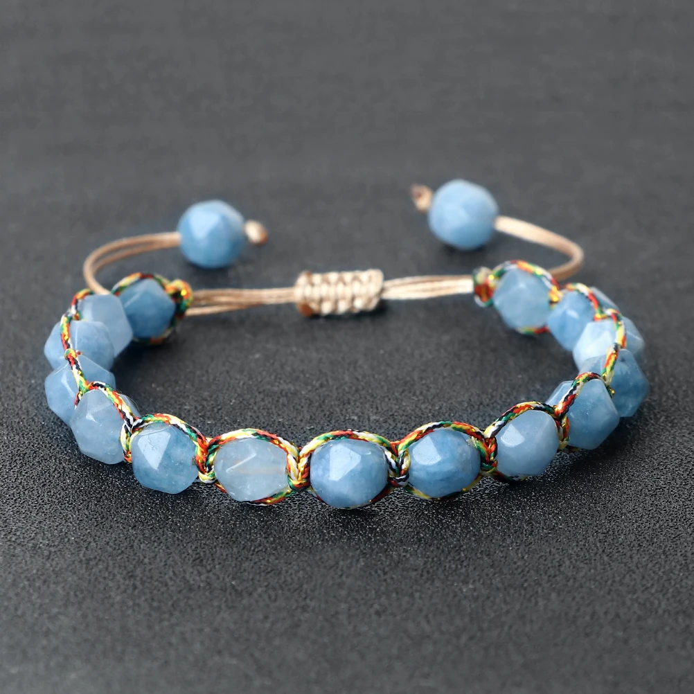 Bracciale In Diaspro Pietra Naturale 8mm | Elastico Regolabile 16-19cm | Gioiello Donna Unico Con Sacchetto In Velluto