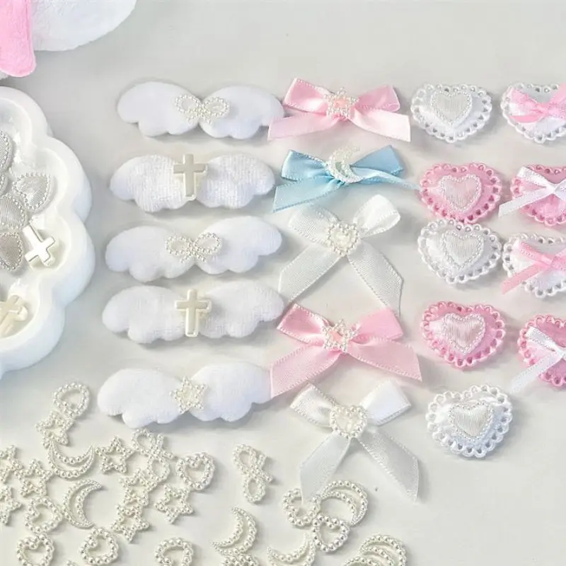 5/10pcs/pcak Pink White Bow Heart Packaging Material Card Cover DIY Decoration Ins Photocard Holder Material Accessories Gift 3
