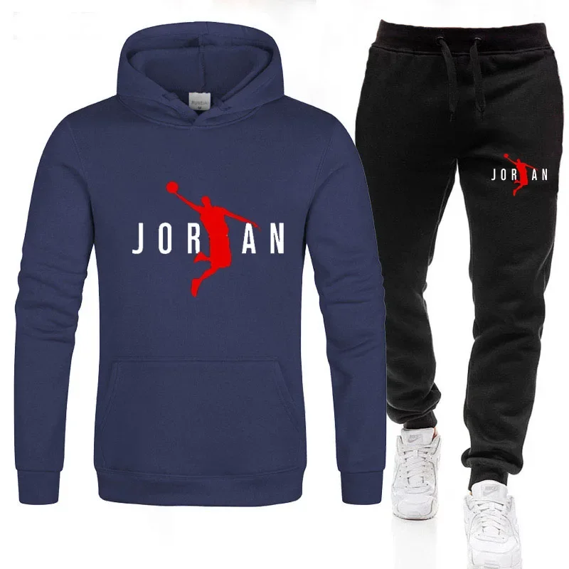 2024 Fall Winter Men's Tracksuit Hoodie Pants 2Pcs Sets Suit Leisure Sweatshirts Sweatpants Fashion Trends Brand Clothing S-3XL 3