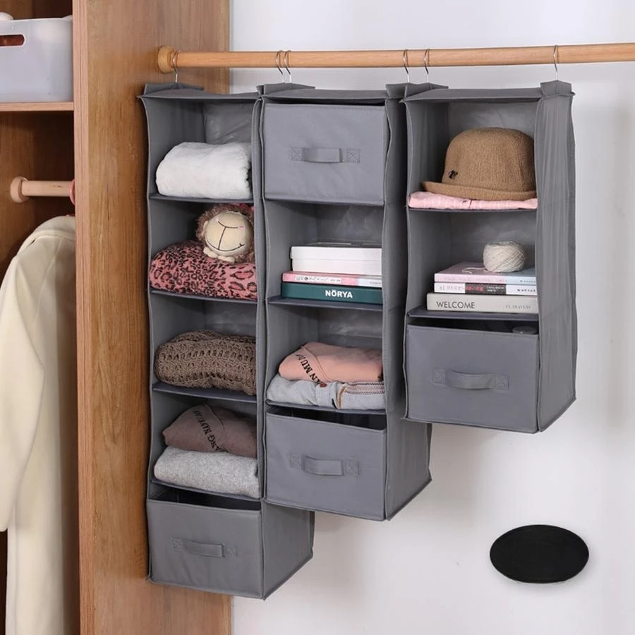 Multi-Layer Hanging Closet Organizer Hanging Bag/Shelf, Foldable