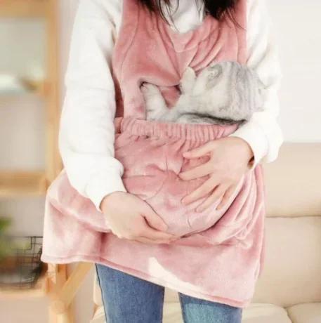 Pet Pet Carrier Apron Outdoor Travel Small Cat Dogs Hanging Chest Bag Cat Sleeping Pocket Winter Plush Pets Carrier Pouch