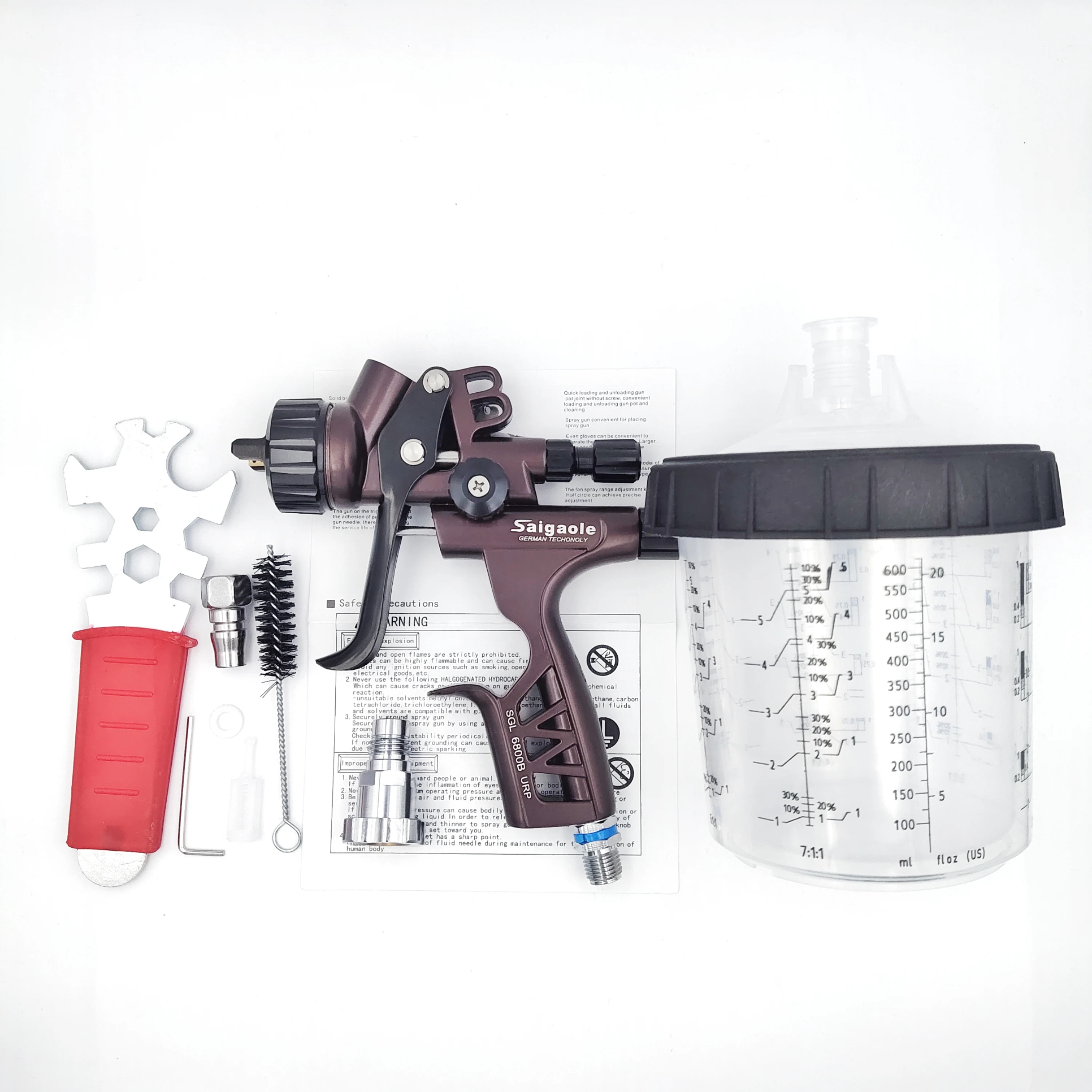 6800B Spray Gun 1.3mm With Adapter Replaceable Pot Airless Sprayer Painting car Paint Tool Airbrush