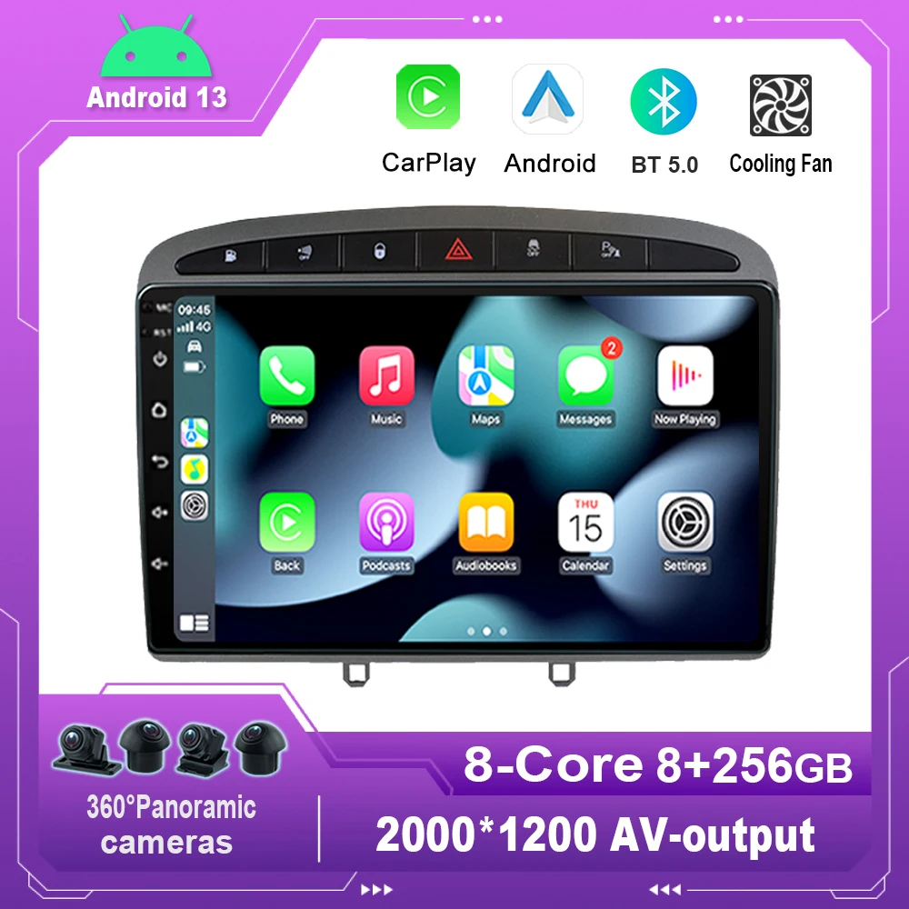 

9 Inch Android 13.0 Car Radio Multimedia Video Player Navigation For Peugeot 308 308S 408 2012-2020 No 2din 2 din dvd