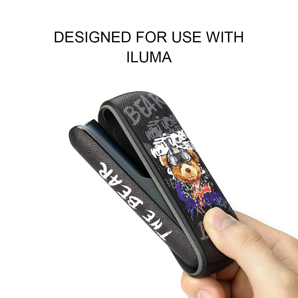 IQOS ILLUMA용 새로운 베어 패턴 2in1 사이드 커버 및 케이스 IQOS IlLuma 액세서리용 교체 가능한 전자 담배 홀더
