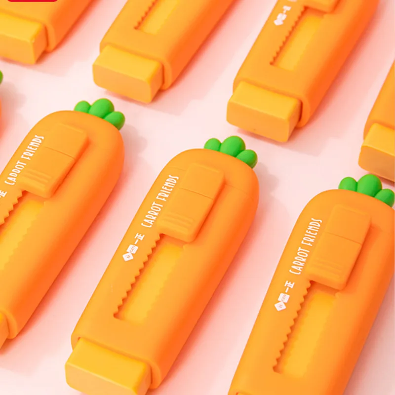 Pencil eraser eraser pen plasticine eraser eraser refillable pen biscuit eraser kneadable eraser retractable eraser 1 Piece Stationery School Supplies Lovely Carrot Rubber Creative Novelty Gifts Pencil Eraser