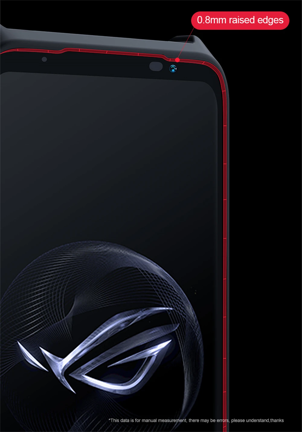ASUS ROG Handyhülle 7, 6 Pro Phone 7, ultimative Jacke, PC und TPU, Airbags, stoßfeste Hülle, Rückseite, transparente Linsenschutzhülle – Detail 5