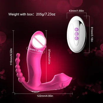 3 IN 1 G Spot Sucker Vibrator for Women Vibrating Anal Bead Clitoris Stimulator Remote Control Wearable Vibrator Panties Sex Toy 5